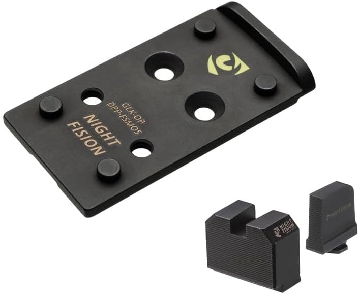 Optic Plate and Co-Witness Sight Set Compatible with Leupold DeltaPoint Pro, EOTech EFLX, Vortex Defender, Holosun SCS 320 to Glock 17/19 MOS Pistols - Add DPP Red Dot Optics to Glock MOS Pistol
