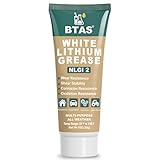 BTAS White Lithium Grease for Car Door,Bearings & Gears Lubricant Grease,Garage Door Tracks Hinges and Sliding Mechanisms, Highly Versatile for Automotive, Marine, Industrial and Home use NLGI 2 1 oz