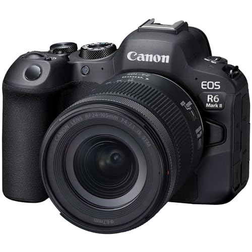 Canon EOS R6 Mark II Full Frame Mirrorless Camera Body with RF 24-105mm F4 L is USM Lens 5666C011 Bundle with Deco Gear Photography Bag + Microphone + Monopod + Software & Accessories Kit