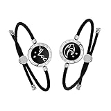 TOTWOO Long Distance Bracelets for Couples, Vibration & Light Up Bracelet, Montain & Sea Long Distance Relationship Gifts for Girlfriend Boyfriend, Bluetooth Smart Pairing Jewelry
