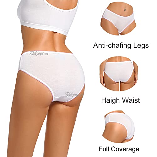 Women’s 100% Cotton Disposable Underwear Mid waist Panties for Travel Hospital Stays Underpants White(10pack)3