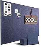 WALLHERO Large Cork Board Alternative | 15 Pack | Sizing Up to 59”x36”, Felt Wall Tiles, Office Wall Decor, Large Cork Boards for Walls, Corkboard, Cork Board for Office, Pin Board, Blue