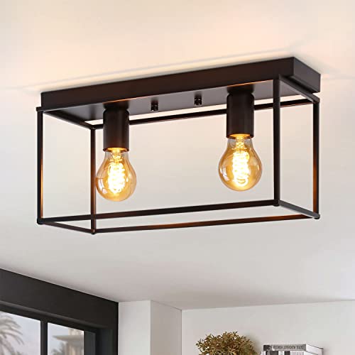 Homefire Deckenleuchte E27 Deckenlampe Retro - Schwarz industrial Flurlampe...