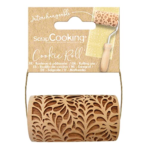 SCRAP COOKING - Mini rouleau bois Ondines - Décos Empreintes Gravées en Relief - Moule Décoration Biscuits, Sablés, Cookies - 5308