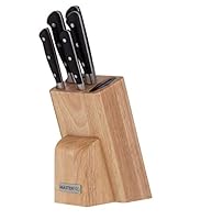 MASTERPRO Professional Knife Block Set 6pce Professional Knife Block Set 6pce, Stainless Steel/Black/Natural, MPKNIFEPRO
