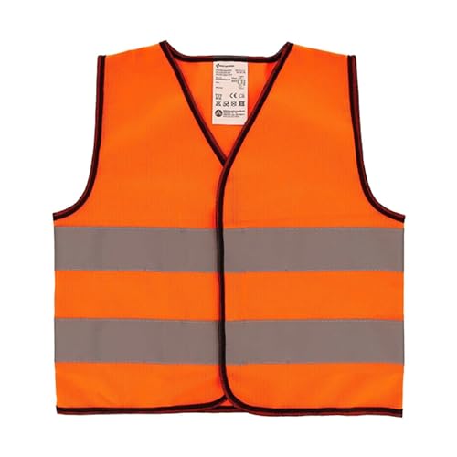 First Aid Only Kinder Warnweste 4-5 Jahre Orange | Kinderwarnweste Größe 110/116 | TÜV-geprüfte Sicherheitsweste für Auto, Fahrrad, Schulweg | Reflektorweste in Signal-Orange | P-91914 ORANGE 00