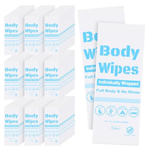 100Pcs Disposable Body Wipes, 7.8 x 9.8 inch Bath Wipe in Bulk (White)