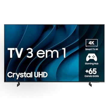 Samsung Smart TV 85" Crystal UHD 4K 85CU8000, Painel Dynamic Crystal Color, Samsung Gaming Hub, Design AirSlim, Tela sem limites, Alexa built in, Controle Remoto Único