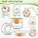 DMuuuDM Round Glass Jars,Empty Clear Glass Jar Holder with Bamboo Lids,Small Travel Cosmetic Jars for Moisturizer,Foundation,Lotion,Ointment,Body Butter&Balms,Candle Making-6 Pcs (100 Gram)