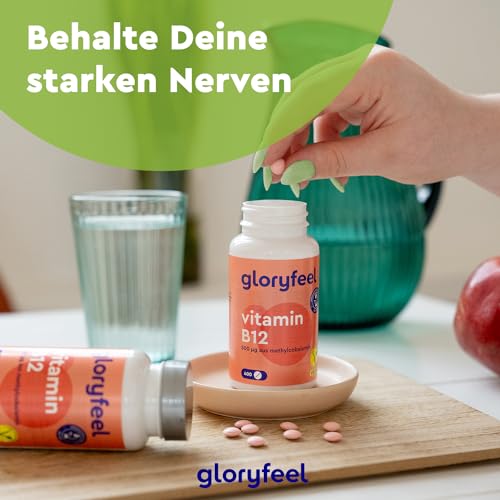 Vitamin B12 Vegan - 400 Tabletten (+1 Jahr) - 500µg B12 Methylcobalamin - Gegen Müdigkeit und Erschöpfung* - Hochdosiert, laborgeprüft, ohne Zusätze & Folat in Deutschland hergestellt