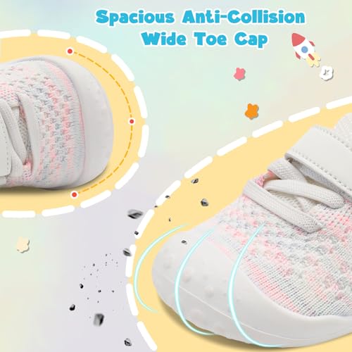 LeIsfIt Baby Boys Girls Shoes First Walking Shoes Infant Sneakers Crib Shoes Lightweight Breathable Shoes Color 12-18 Months