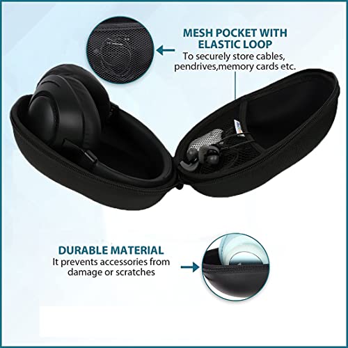Stealodeal Headset Headphone Carrying Case Earpads Storage Bag Headphone Pouch Portable Anti-Pressure (Oxford-Black)