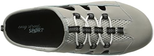 Easy Street Women's Barbara Fashion Sneaker, Grey Leather/Fabric, 10 W US | Image 4