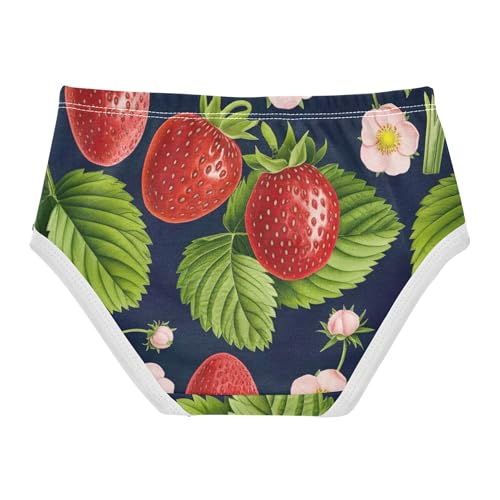 Cotton Toddlers Underwear Floral Cartoon Strawberries Pink Floral Panties Little Girl Colorful Briefs Undies Kids 2t2