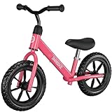 Bobike Toddler Balance Bike Toys for 2 to 5 Year Old Girls Boys Adjustable Seat and Handlebar No-Pedal Training Bike Best Gifts for Kids (Red)