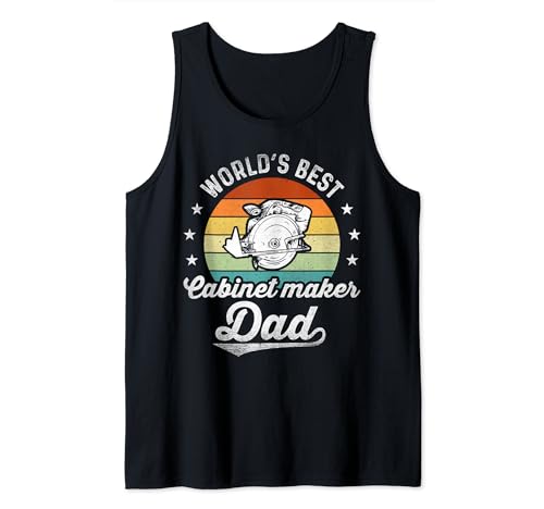 Mens Retro Craftsmen - World's Best Cabinet maker Dad Tank Top