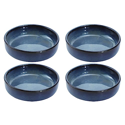 Colias Wing Vintage Kiln Glazed Ceramic Side Dishes Korean Bowls Seasoning Dishes Soy Dipping Sauce Dishes - Set of 4 (C, 3.5 Inch)