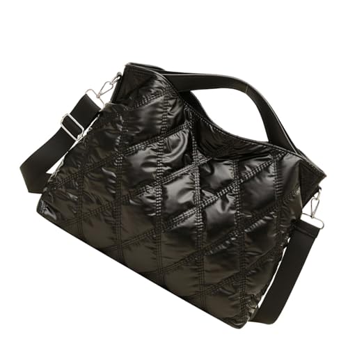 [���V�I�A] Unque Stitched Grids Design Ening Bag Wear Resistant Nylon Lightweight Structure Multi Functional Storage Essential Wear 