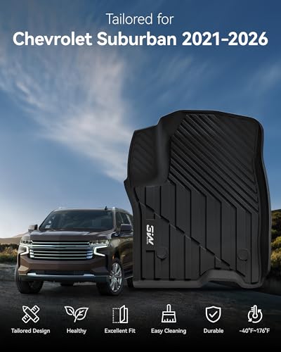 Image of 3W Floor Mats for Chevy Suburban /Yukon XL /Escalade ESV 2021-2026