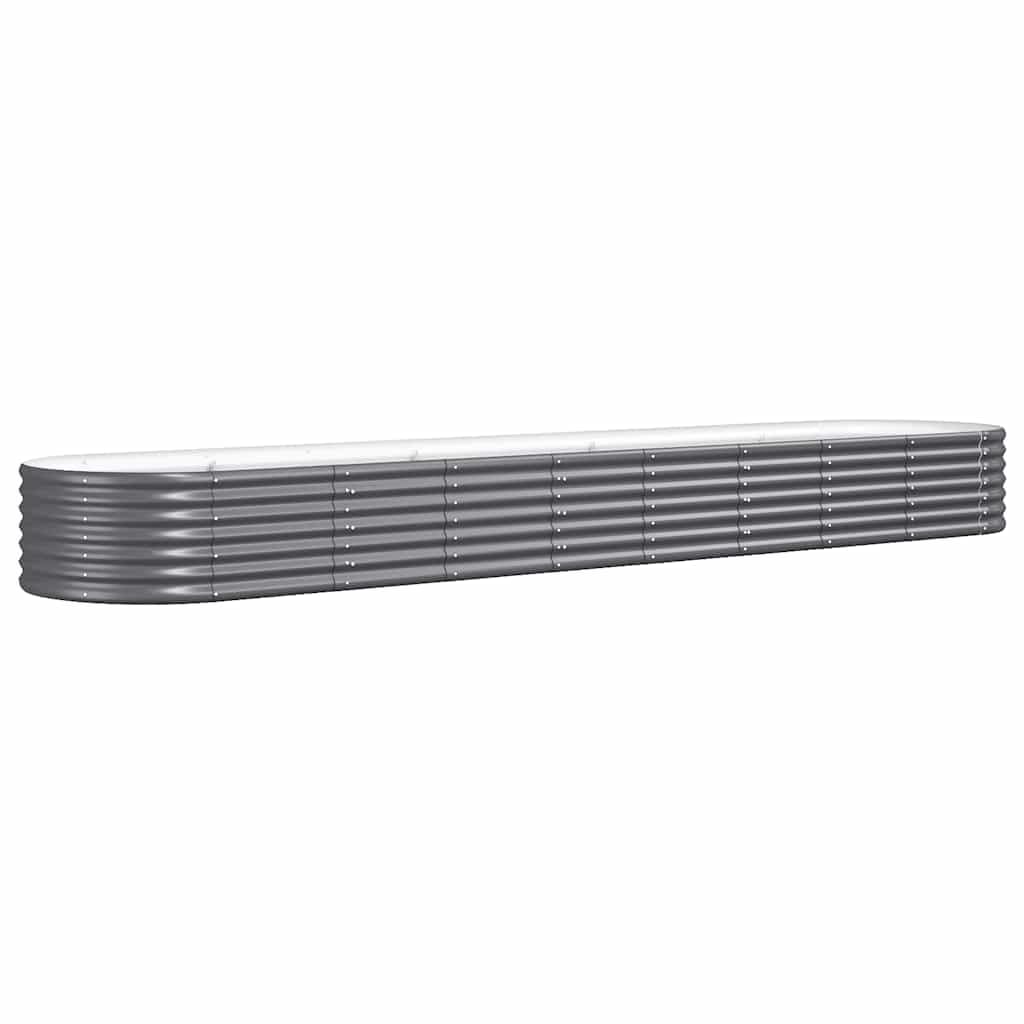 vidaXL Jardinera Arriate Elevado Macetero Maceta Tiesto Soporte para Plantas Vegetales Hierbas Acero con Recubrimiento Polvo Antracita 368x80x36 cm