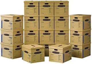 Bankers Box SmoothMove Classic Moving Boxes, Tape-Free Assembly, Easy Carry Handles, Medium, 18 x 15 x 14 Inches, 20 Pack (8817202)