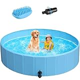 POTBY 32'' Foldable Pet Swimming Pool,...