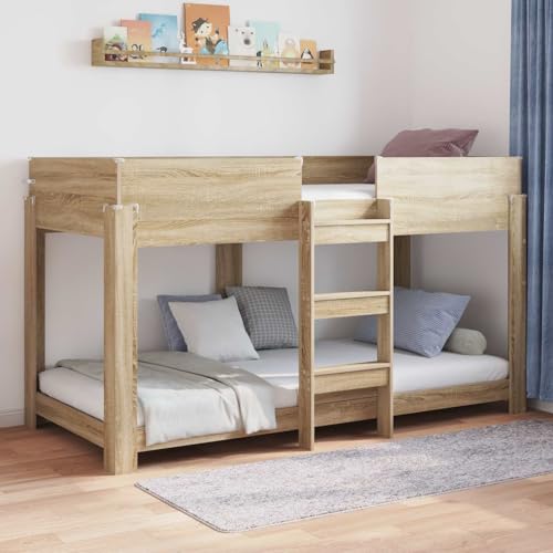 Lumanois Lit Superposé pour Enfants Chêne Sonoma 90 x 190 cm Lits & Cadres de lit Marron,3410533