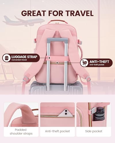 Image of LOVEVOOK 40L Travel Backpack Flight Approved Carry on Backpack,3 Packing Cubes,Waterproof Personal Item Travel Bag,TSA Carry on Luggage Suitcase Travel Essentials,Gifts for Women & Men,fits 17 inch Laptop