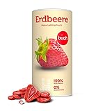 BUAH® Gefriergetrocknete Erdbeeren I Getrocknete Erdbeeren ohne Zucker I 100% Gefriergetrocknet Früchte (Vegan Glutenfrei Laktosefrei) Getrocknete Früchte Snacks in DE hergestellt (96g)