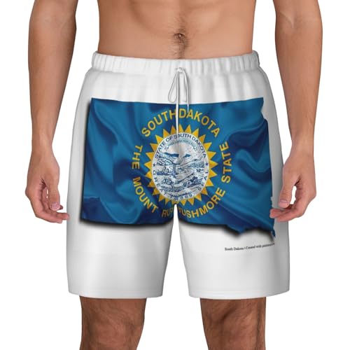 Short de bain pour le surf et la plage imprimé carte Dakota du Sud