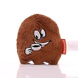 Minifeet Teamgeister Koffein-Junkie braun - 2in1 Anti-Stress-Plüschtier & Displayreiniger mit Unterseite aus Mikrofaser - Plüsch Spielzeug Geschenk für Mitarbeiter Kollegen Freunde | Höhe: 8 cm