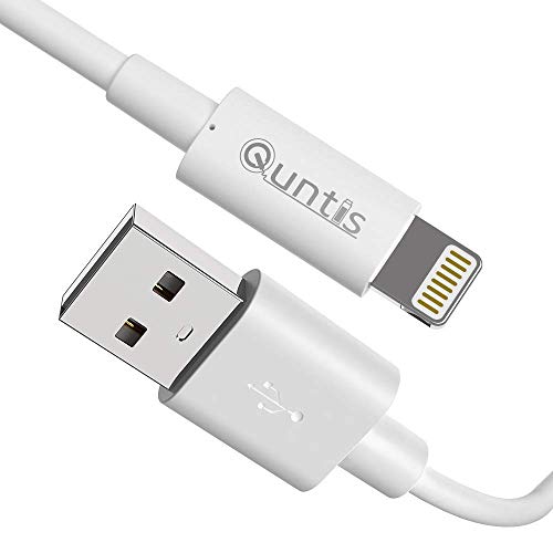 iPhone Charger Lightning Cable - Apple MFi Certified - Quntis Premium Lightning to USB A Cable for iPhone Xs Max XR X 8 Plus 7 Plus 6 Plus 5s SE iPad Pro iPod Airpods and More - 6ft White