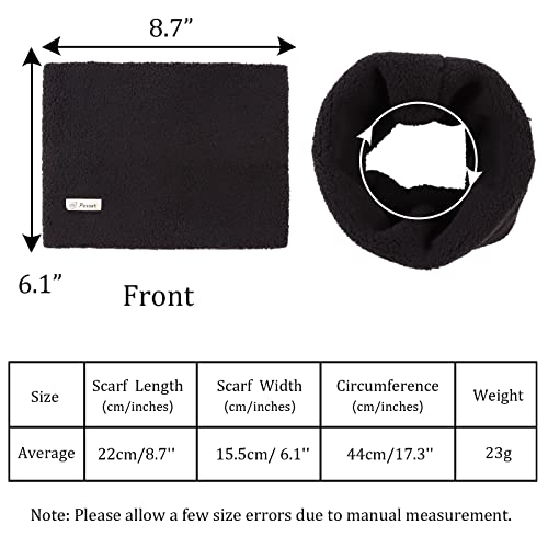 Zsedrut Fleece Warm Kids Scarf Thick Velvet Boys Girls Round Scarves Toddler Kids Winter Neck Warmer (Black-1Pcs) #TOP5