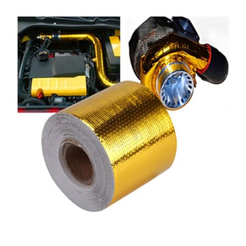 Cinta de aislamiento térmico de fibra de vidrio dorada BETOOKY 50mm para motor de coche y moto
