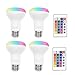 E26 LED Color Changing Light Bulb, 4 Pack, Colored Light Bulbs 8W RGB 16 Colors Lamp with IR Remote Control for Home, Bar, Party, KTV, Mood Lighting, Chener