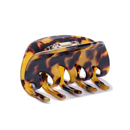 Prettyou 3 Inches Handmade Celluloid French Design Barrettes Hair Claw Tortoise Shell Luxury Fashion Accessories Hair Clip for Women (B)
