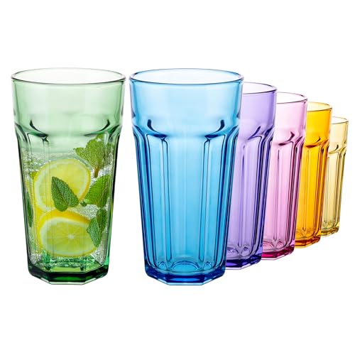 TREND FOR HOME Bicchieri da cocktail grandi Cuba Libre, 630 ml, Set di 6, Acqua Set XXL Tumblers Retro Design, Collezione GIGI, Lavare a mano