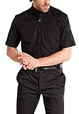 non iron Herren Hemd Modern Fit Kurzarm, schwarz,44