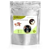 Luxofit Veganes Protein Eiweiß Pulver Zuckerfrei, mit fruchtigem Aroma, Natürliche Farbstoffe, Ernährungsergänzung, Eiweißdrink mit Fruchtgeschmack (200 g, Litschi)