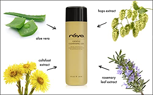 Raya Gentle Facial Cleansing Gel 8 Oz (104) | Softening And Moisturizing Botanical Cleanser For Dry And Sensitive Skin| Helps Hydrate Smooth Complexion #TOP1