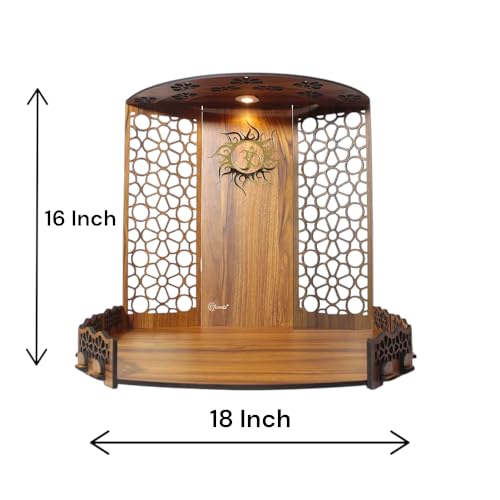 Artículo Mandir para rincón oscuro: altar Pooja de madera iluminado 5