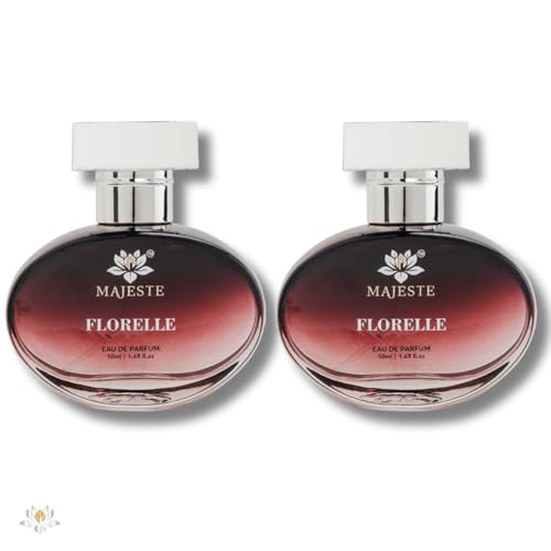 Image of Florelle Luxury Woman Eau De Parfum With Mandarin Orange, Fruits & Patchouli Premium, Long Lasting Floral (Pheony Rose) & Woody Fragrance Liquid EDP For Women, 50ml - Pack of 2