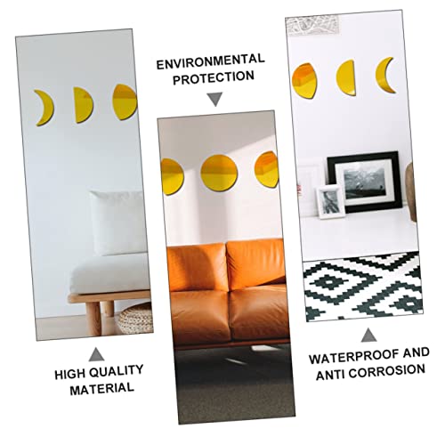 Homoyoyo 1 Conjunto De Adesivos De Parede Acrílicos Dourados Adesivo De Foto Papel Decoração Espelho