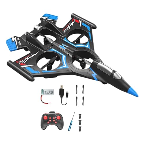 Colcolo 2.4Ghz Remote Control Foam Airplane Toy, RC Plane, Quadcopter, Hovering, 360 Flip Rotation Mode, Gorgeous LED Lighting, 6CH Roll Fixed Wing Aircraft Anti Falling Easy to Fly Adults, 1 Battery