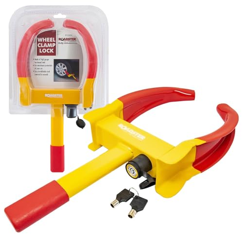 Wheel Clamp Car Safety Lock – Suitable for Cars, Vans, Caravans, Boats, Trailers, Motorcycles etc | Heavy Duty, Adjustable, Secure Anti-Theft Lock for Wheels | Strong, Reliable & Long Lasting