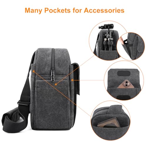 TULLIO Camera Bag Crossboy Printing Camera Sling Chest Bag Backpack for DSLR SLR Mirrorless Camera Waterproof for Photographer Compatible with Nikon Sony