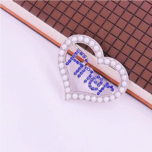 Image of Sorority Silver Soror Heart Letters Finer Brooch Zeta Greek Society Jewelry For Women