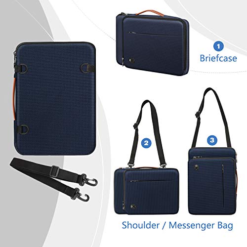 Finpac 12.9-13 Inch Tablet Laptop Sleeve Case, Briefcase Shoulder Bag For Macbook Pro 14, Ipad Pro 12.9 2018-2022, Macbook Air 13 2018-2022, Macbook Pro 13 2016-2022, Surface Laptop Go, Navy #TOP5