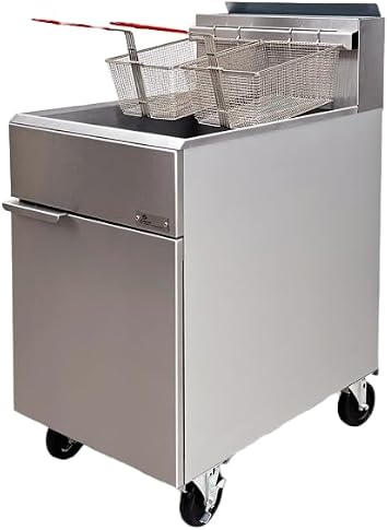 Commercial 70 lbs. Natural Gas Deep Fryer, 4 Tube Burner, ETL
