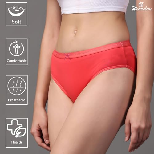 Image of Wearslim Premium Women Soft and Comfortable Women's Cotton Bikini No Show Panty | Ladies Invisible Breathable Briefs Soft Stretch Hipster Underwear